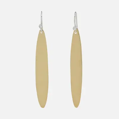 Gold-Dipped Oval Earrings