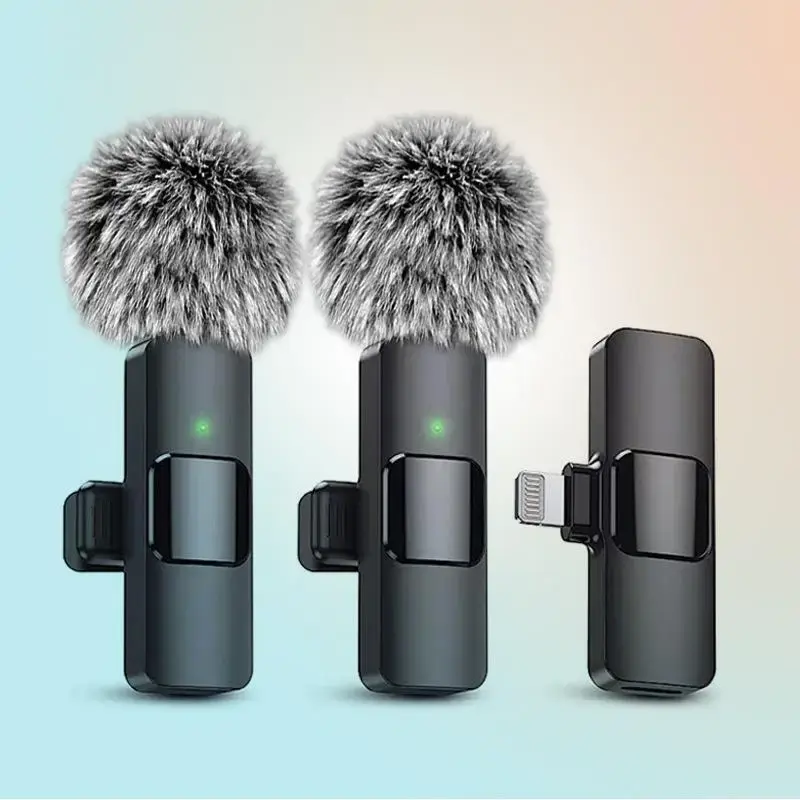 Wireless Microphone for iPhone, iPad, Android, Lavalier Microphone for Video Recording - 2 Pack iPhone Mic Crystal Clear Reco...