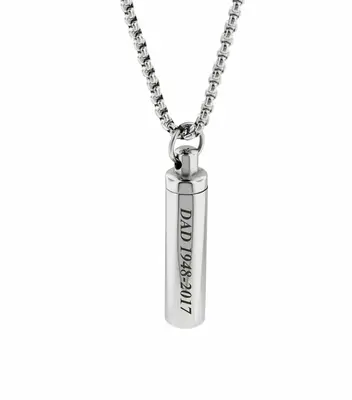 Sterling Silver Personalized Engraving & Bar Pendant Necklace