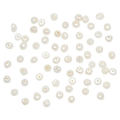 66Pcs Natural Cultured Freshwater Pearl Beads