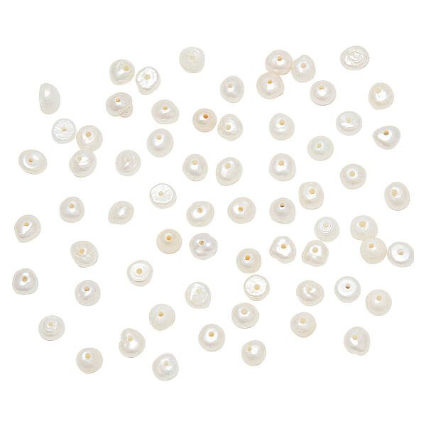 66Pcs Natural Cultured Freshwater Pearl Beads