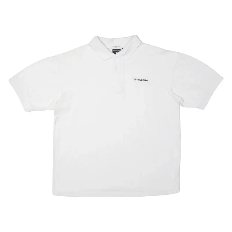 DIADORA Mens Polo Shirt White L