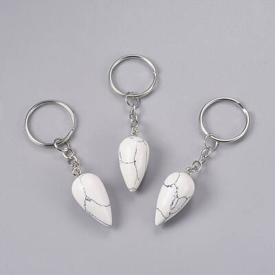 Natural Howlite Keychain