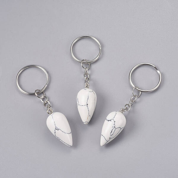 Natural Howlite Keychain