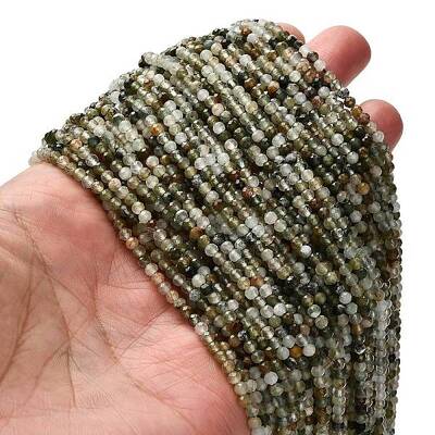 Natural Green Rutilated Quartz Beads Strands