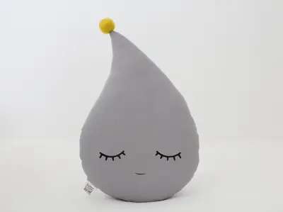 Gray Raindrop Pillow