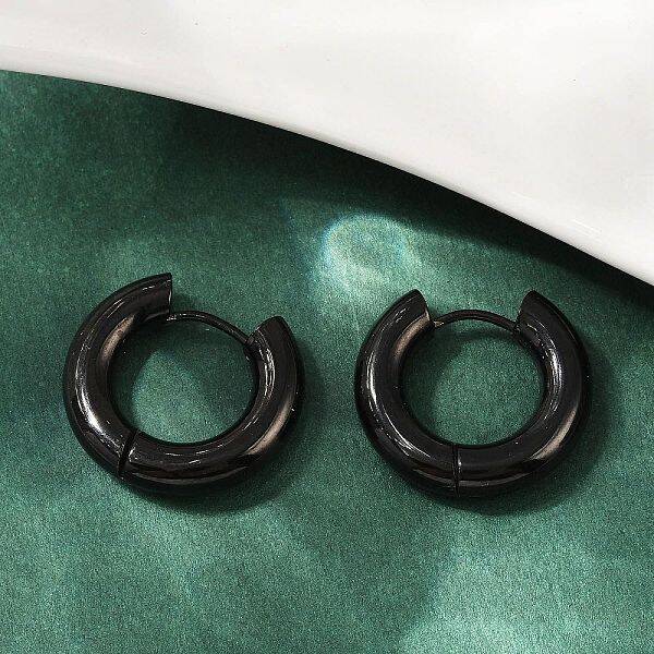 202 Stainless Steel Polishing Hoop Earrings