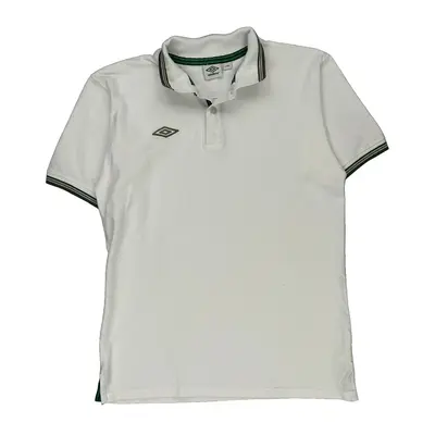 Umbro Polo Shirt - Large White Cotton