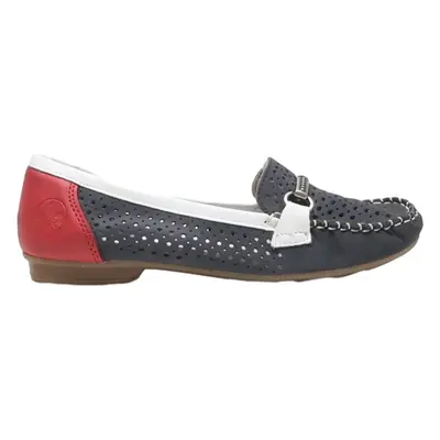 RIEKER Loafer Shoes Black Synthetic Womens UK 5