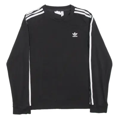 ADIDAS Womens T-Shirt Black Long Sleeve UK 10