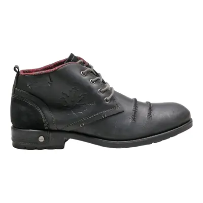 BUGATTI Desert Boots Black Leather Mens UK 9.5