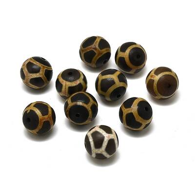 Tibetan Style Turtle/Tortoise Shell dZi Beads