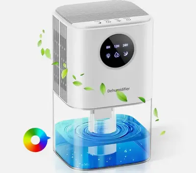 UPGRADED 1700ml Small Compact Dehumidifier for Room Bathroom Kitchen Office Wardrobe Auto Shutoff Mini Portable Quiet Dehumid...