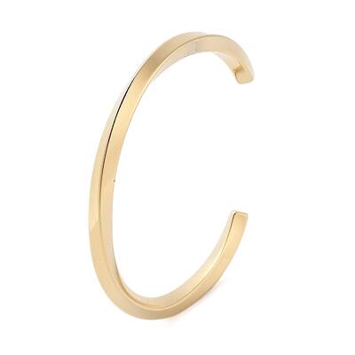 Ion Plating(IP) 304 Stainless Steel Twisted Open Cuff Bangles for Women