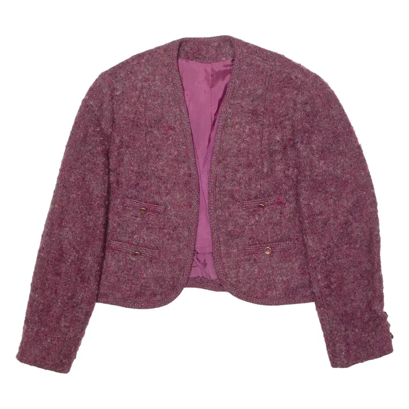 KIRKLAND HALL Petite Womens Blazer Jacket Purple 90s M