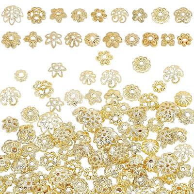 190Pcs 19 Styles Brass Spacer Beads
