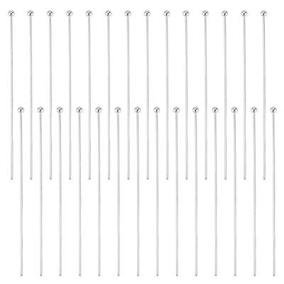 Beebeecraft 100Pcs/Box 50mm Ball Head Pins Platinum Plated Eye Quilting Satin Straight Pins for Sewing Dressmaker Jewelry Mak...