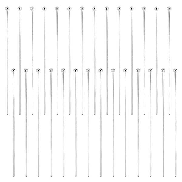 Beebeecraft 100Pcs/Box 50mm Ball Head Pins Platinum Plated Eye Quilting Satin Straight Pins for Sewing Dressmaker Jewelry Mak...