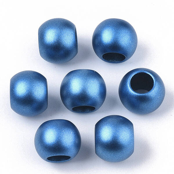Matte Spray Painted Acrylic European Beads