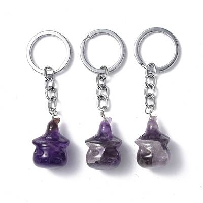 Natural Amethyst Keychains