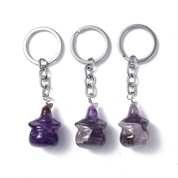 Natural Amethyst Keychains