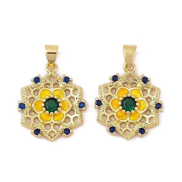 Brass Micro Pave Cubic Zirconia Pendants
