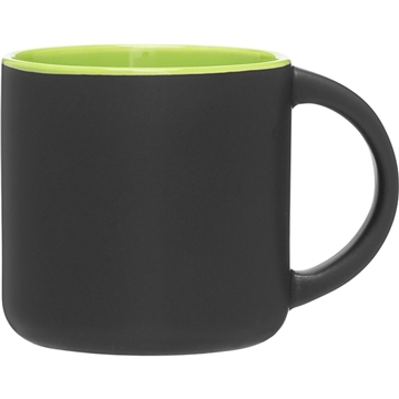 48 Custom 14 oz Minolo Mug - Matte Black - Lime - Microwave Safe