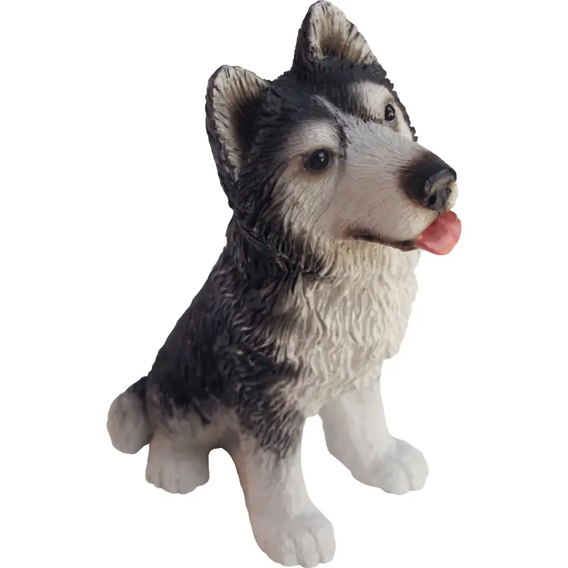 Sandicast Gray Siberian Husky Dog Sculpture