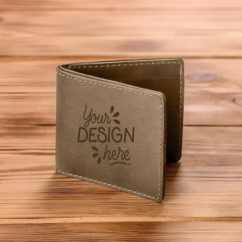 Leather Wallet - Beige-Four Sides