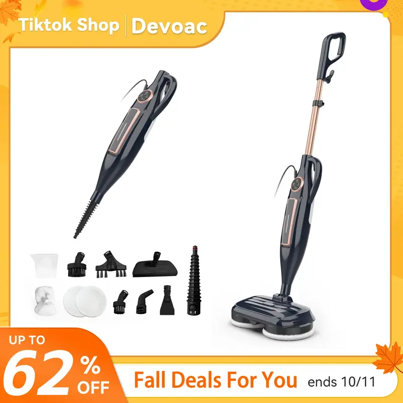 [FallDealsForYou]DEVOAC VM6 Electric Rotating Steam Mop & Household Steam Cleaner, 10-in-1 Steam Mop, 3 Adjustable Steam Leve...