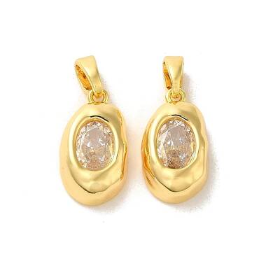 Brass Micro Pave Cubic Zirconia Pendants