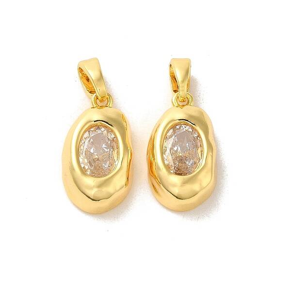 Brass Micro Pave Cubic Zirconia Pendants