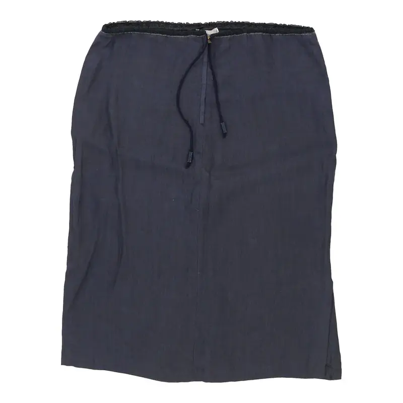 Fendissime Mini Skirt - 32W UK 12 Blue Linen Blend | Size: UK 12