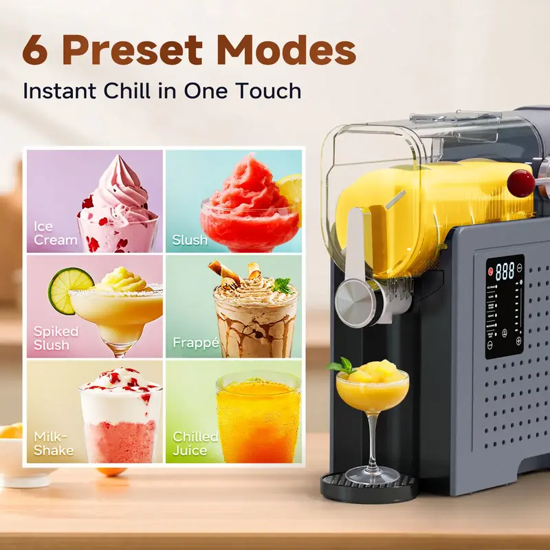 Slushie Machine Cold Beverage Maker (No Ice Cubes Needed)large capacity Ice Crusher & Smoothie Maker – a compact kitchen to...
