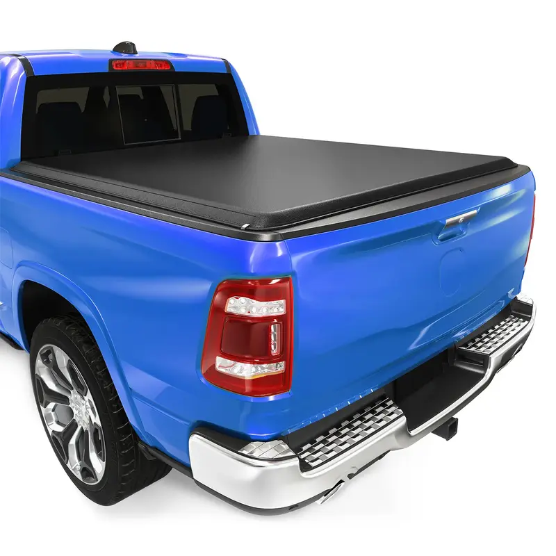 YITAMOTOR® Soft Roll Up Truck Bed Tonneau Cover Compatible with 2019-2025 Dodge Ram 1500 New Body Style 6.4 ft Bed Without R...