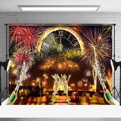 Aperturee Floral Peacock Elephant Ganesha Diyas Diwali Backdrop - Aperturee