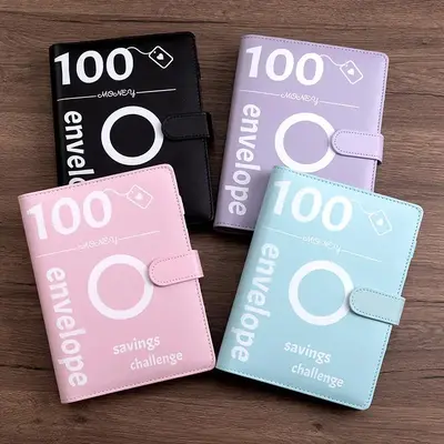 A5 Savings Challenge Book with Cash Envelope, 1 Set Money Saving Binder, Budget Planner, Durable Personal Finance Planner for...