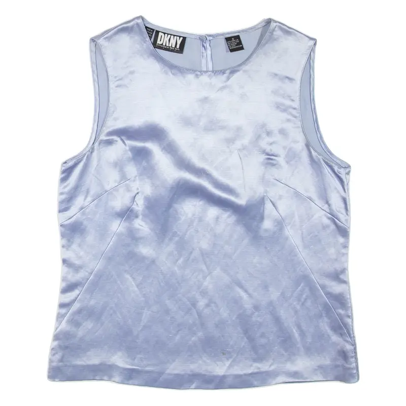 DKNY Womens Top Blue Sleeveless Linen S