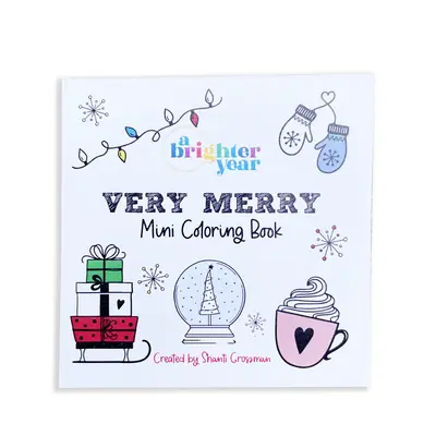 Very Merry Mini Coloring Book, A Brighter Year,  Adult Coloring Book, Christmas, Simple, Easy, Bold, For Growups, colouringbo...