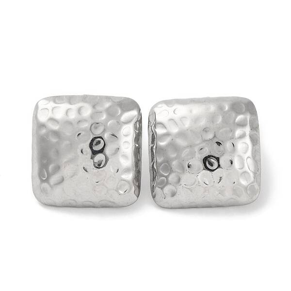 304 Stainless Steel Square Stud Earrings