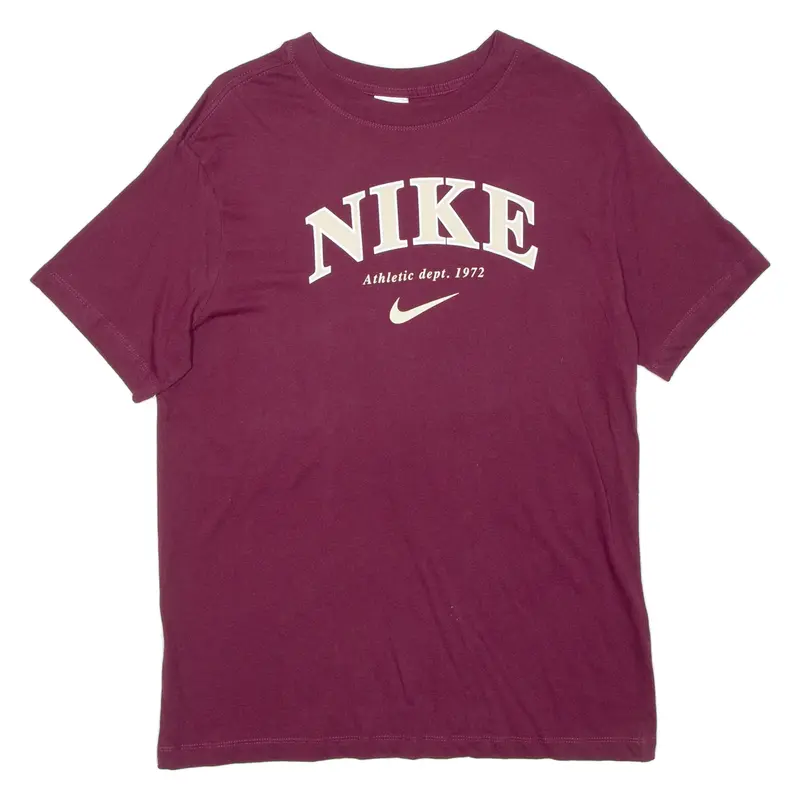 NIKE Womens T-Shirt Maroon S