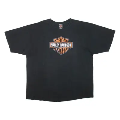 HARLEY DAVIDSON Mens Biker T-Shirt Black Crew Neck 3XL