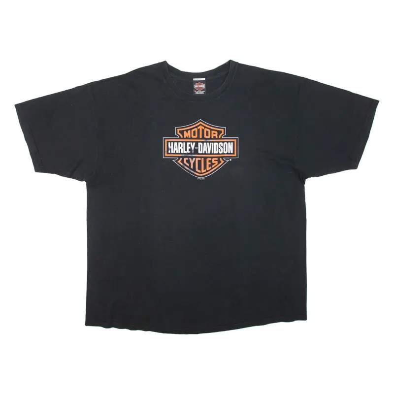 HARLEY DAVIDSON Mens Biker T-Shirt Black Crew Neck 3XL