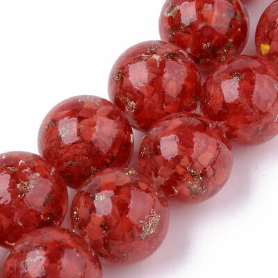 Handmade Gold Sand Lampwork Beads