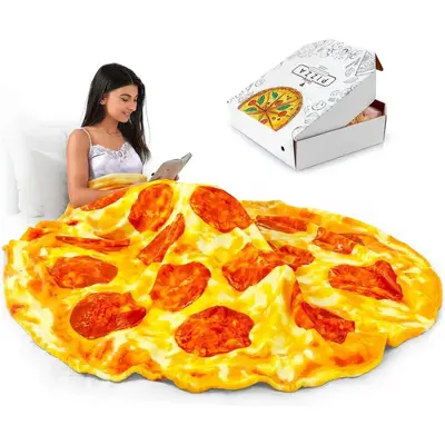Zulay Kitchen Pizza Print Throw Blanket 60\