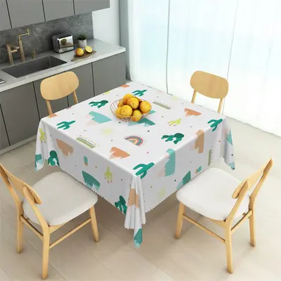Little Cactus Mountains Rainbow Square Tablecloth - Aperturee