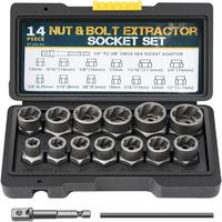 Impact Bolt & Nut Remover Set, 1 Set Universal Impact Bolt and Nut Extractor Parts, Power Tool Accessories, Metal, Drive Impa...