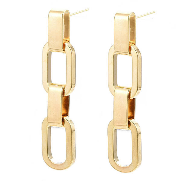 Brass Cable Chain Tassel Earrings