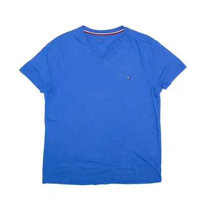 TOMMY HILFIGER T-Shirt Blue Short Sleeve Mens XS