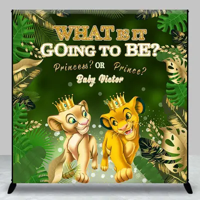 Green Forest Animals Custom Baby Shower Backdrop - Aperturee